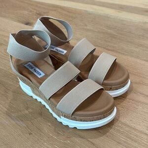 Steve Madden Beige Wedge Sandals